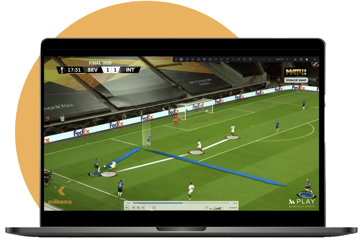 Video analysis frame from an IPPP report showing turnover situations on the pitch